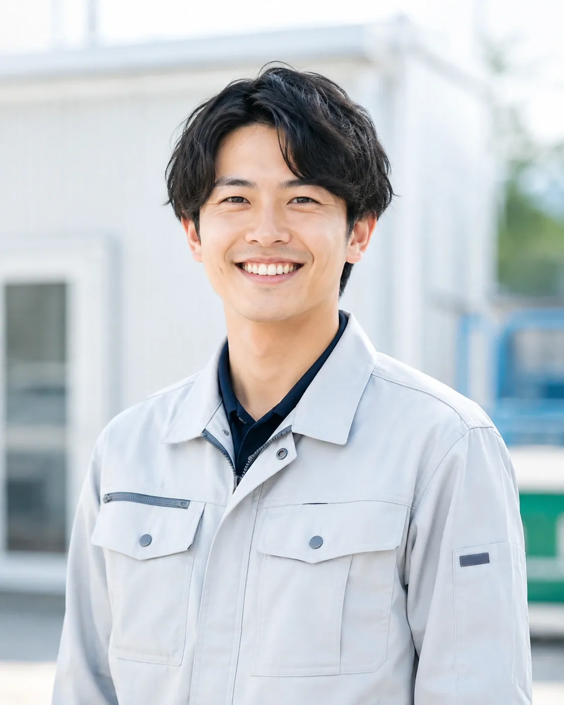 作業着姿の社員のポートレート