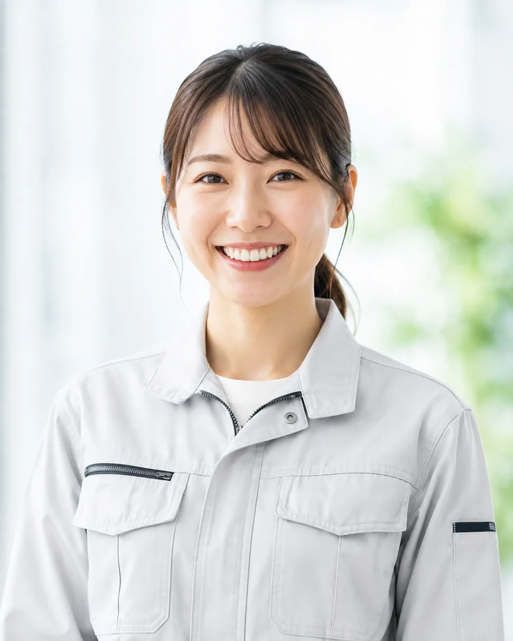 作業着姿の社員のポートレート