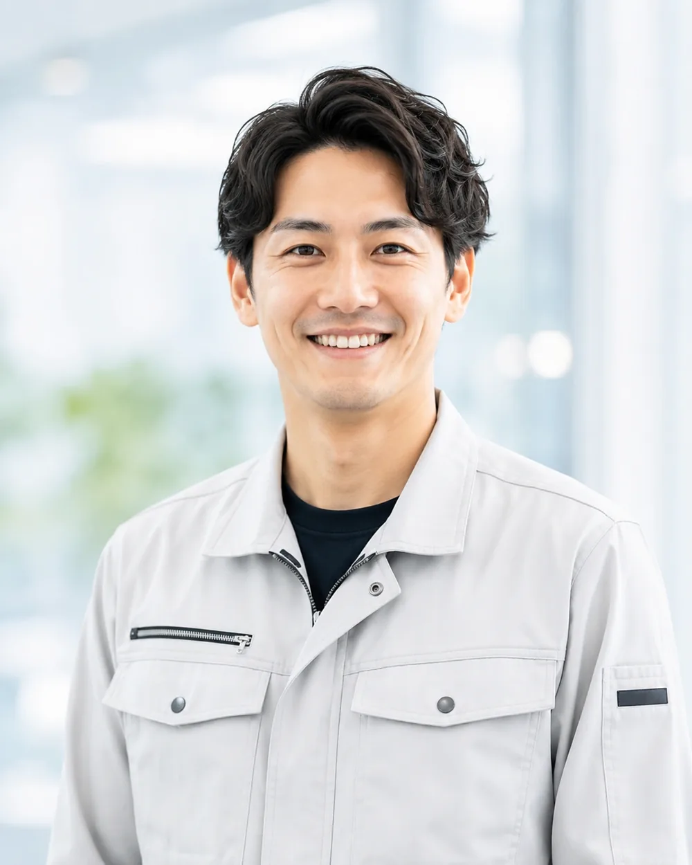 作業着姿の社員のポートレート
